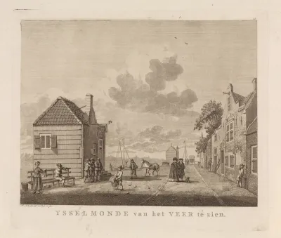 Gezicht op IJsselmonde vanaf het veer
