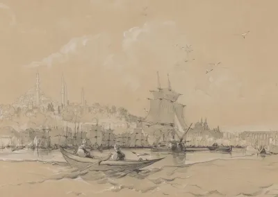 Gezicht op Istanbul, de oude stad, vanaf de Gouden Hoorn