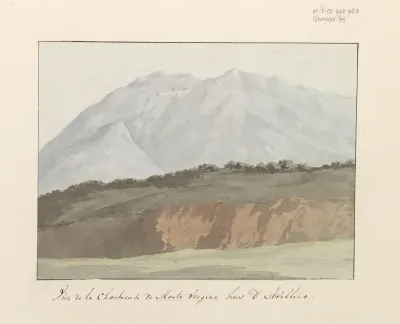 Gezicht op kartuizerklooster van Monte Vergine hoog gelegen boven Avellino