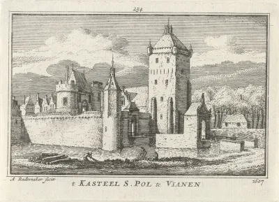 Gezicht op Kasteel Batestein, 1607
