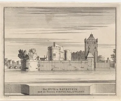 Gezicht op kasteel Batestein te Vianen