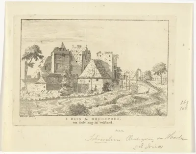Gezicht op Kasteel Brederode te Santpoort