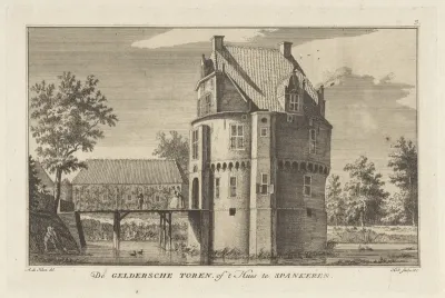 Gezicht op kasteel de Gelderse Toren te Spankeren