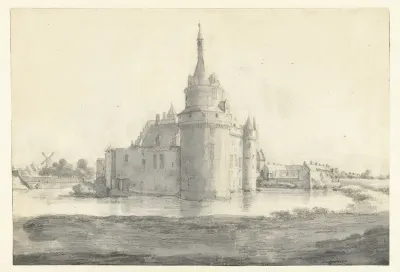 Gezicht op kasteel Duurstede vanuit het noordwesten
