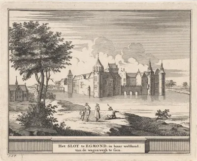Gezicht op kasteel Egmond te Egmond aan den Hoef