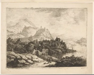 Gezicht op kasteel Ehrenfels aan de Rijn