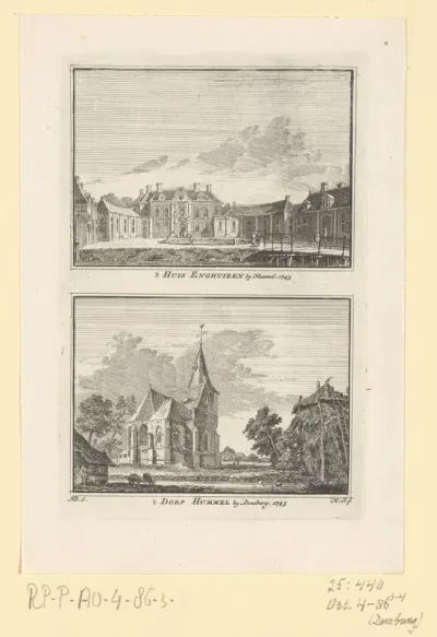 Gezicht op Kasteel Enghuizen en gezicht op het dorp Hummelo