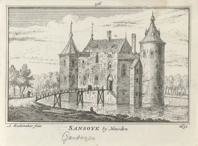 Gezicht op Kasteel Gansoijen, 1652