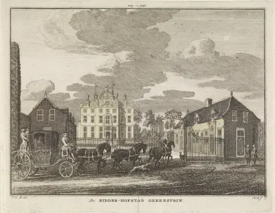 Gezicht op kasteel Geerestein, Woudenberg