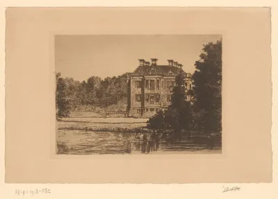 Gezicht op Kasteel Middachten vanaf het water