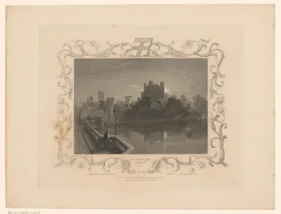 Gezicht op Kasteel Rochester vanaf een brug over de Medway