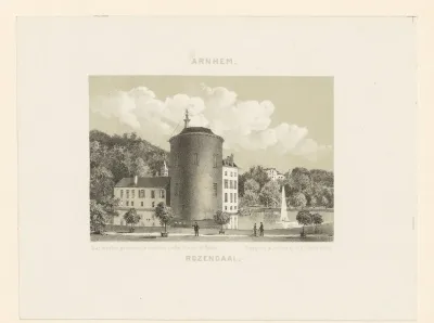 Gezicht op kasteel Rosendael bij Arnhem