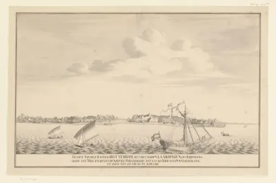 Gezicht op kasteel Rotterdam te Makassar