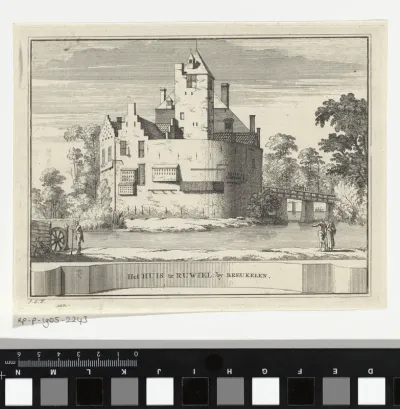 Gezicht op kasteel Ruwiel te Breukelen
