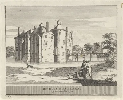 Gezicht op kasteel Waddestein te Asperen