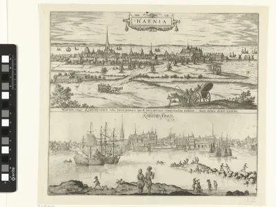 Gezicht op Kopenhagen, landzijde en zeezijde
