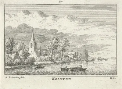 Gezicht op Krimpen aan de Lek, 1632
