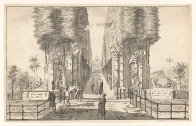 Gezicht op landhuis Weltevreden te Batavia