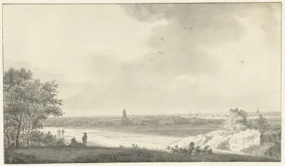 Gezicht op Laren vanaf de heide