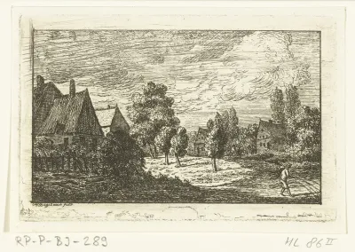 Gezicht op Lechhausen bij Augsburg