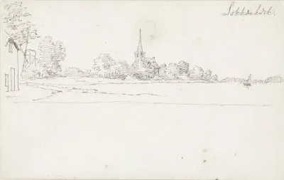 Gezicht op Lekkerkerk over de Lek
