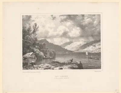 Gezicht op Loch Lomond, gezien vanaf de grot van Rob-Roy