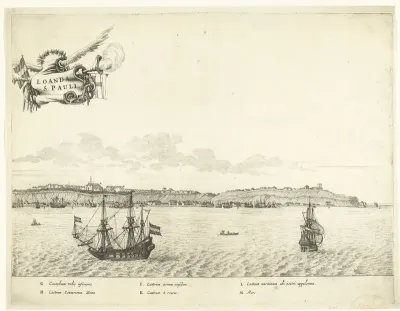 Gezicht op Luanda (rechterhelft), ca. 1641