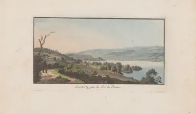 Gezicht op Lüscherz aan de Bielersee
