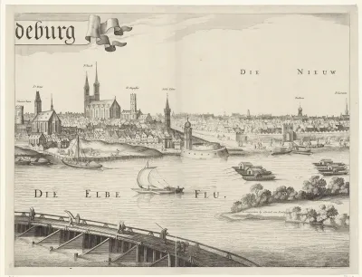 Gezicht op Maagdenburg, rechter middenblad