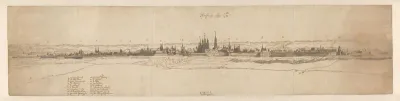 Gezicht op Maastricht vanuit het noordwesten