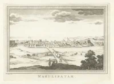 Gezicht op Machilipatnam (Masulipatnam)