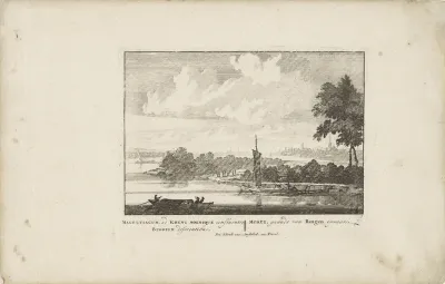 Gezicht op Mainz vanuit het Noorden