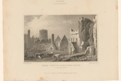 Gezicht op Manorbier Castle