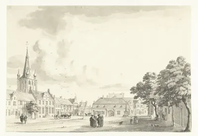 Gezicht op markt van Uerdingen