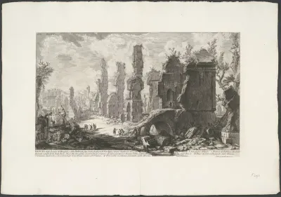 Gezicht op mausolea en graftombes langs de Via Appia Antica