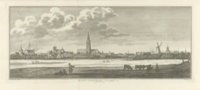 Gezicht op Middelburg, gezien vanaf het zuidoosten, 1744