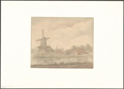 Gezicht op molen De Dommekracht vanaf de Kostverlorenvaart