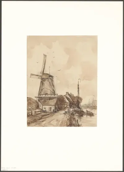 Gezicht op molen De Hoop aan de Baarsjesweg