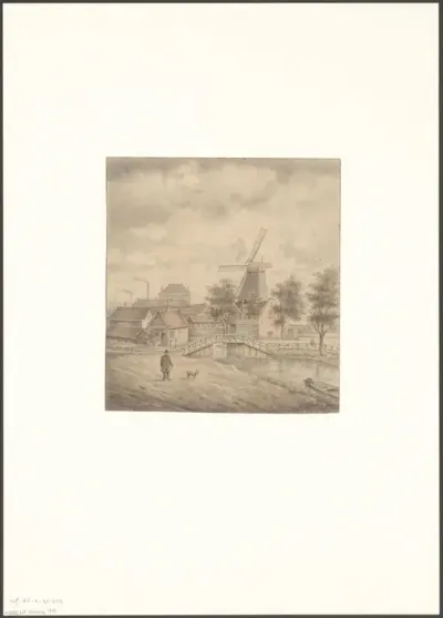 Gezicht op molen De Jager vanaf de Voorweg