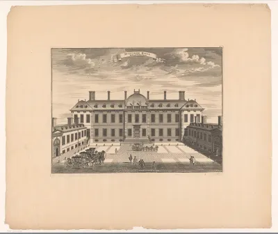 Gezicht op Montagu House in Great Russell Street in Bloomsbury Londen