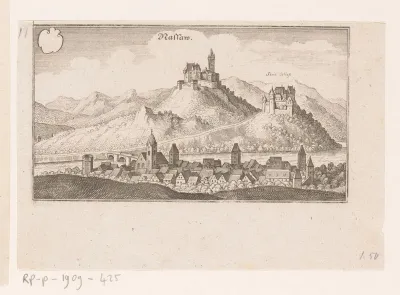 Gezicht op Nassau en Stein Schloss