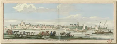 Gezicht op Nijmegen vanuit het noorden