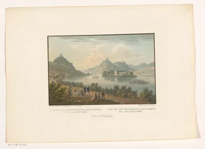 Gezicht op Nonnenwerth, Rolandseck en Drachenfels