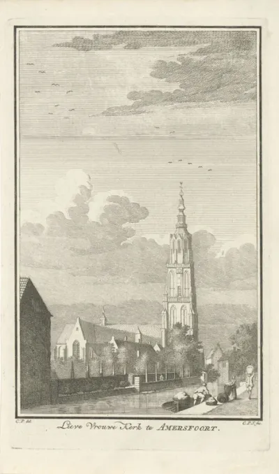 Gezicht op Onze-Lieve-Vrouwekerk te Amersfoort
