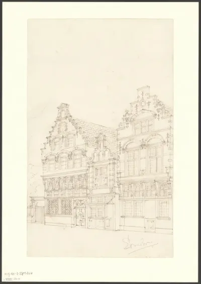 Gezicht op Oud-Holland tijdens de Wereldtentoonstelling voor het Hotel- en Reiswezen in 1895