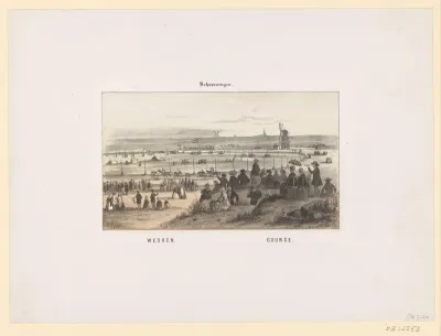 Gezicht op paardenraces in Scheveningen