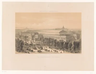 Gezicht op Palais de l'Industrie te Parijs