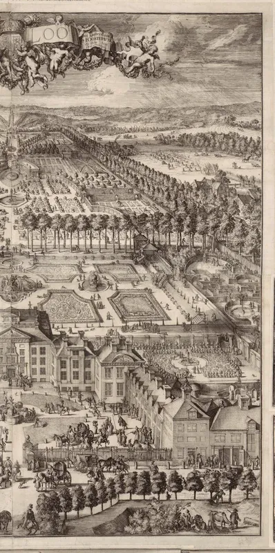 Gezicht op Paleis Het Loo (vanuit vogelvluchtperspectief) (helft?)