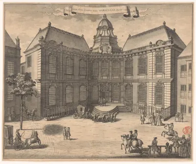 Gezicht op Paleis Kneuterdijk te Den Haag
