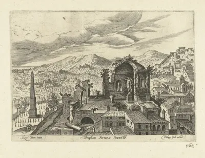 Gezicht op Palestrina en de tempel van Fortuna